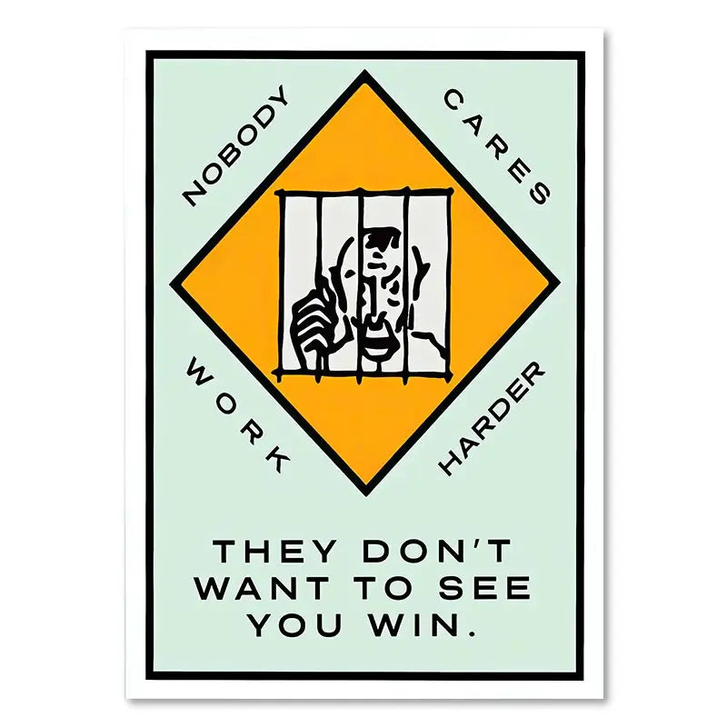 Monopoly Millionaire Dollar Money Poster Cartoon Figure Motivational Quote Canvas Painting Room Wall Art Picture For Home Decor