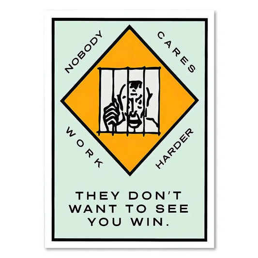 Monopoly Millionaire Dollar Money Poster Cartoon Figure Motivational Quote Canvas Painting Room Wall Art Picture For Home Decor