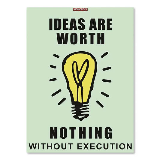 Monopoly Millionaire Dollar Money Poster Cartoon Figure Motivational Quote Canvas Painting Room Wall Art Picture For Home Decor