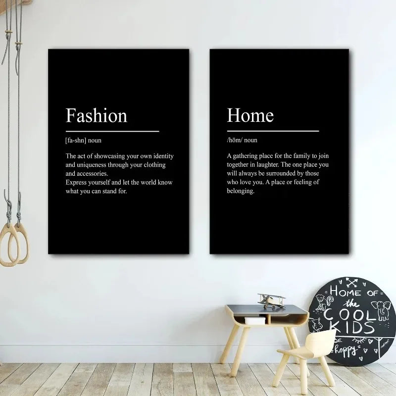 Black Minimalist Inspirational phrases Poster Print Success Focus Patience Definition Canvas Painting for Home Office Wall Decor